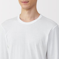 無印良品 メンズ　紳士 あったか綿 クルーネック長袖Ｔシャツ 紳士Ｓ 白 良品計画
