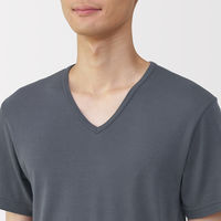 無印良品 メンズ　紳士 あったか綿 Ｖネック半袖Ｔシャツ 紳士Ｍ ダークグレー 良品計画