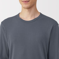 無印良品 メンズ　紳士 あったか綿 クルーネック長袖Ｔシャツ 紳士Ｍ ダークグレー 良品計画