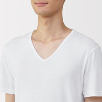 無印良品 メンズ　紳士 あったか綿 Ｖネック半袖Ｔシャツ 紳士Ｍ 白 良品計画