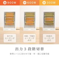 電響社 ゼピール 自動首振り電気ストーブ 900W ZDQー09BーW 1台