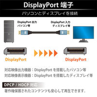 日本トラストテクノロジー DisplayPortケーブル 8K対応 3m JTDISP8K-3M-BK 1本