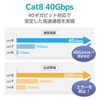 LANケーブル CAT8 1m 爪折れ防止 高耐久 メッシュ シールド構造 高速 ブラック LD-OCM/BK10 エレコム 1個（直送品）