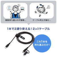 サンワサプライ USB2.0 TypeーCケーブル(Lightning変換アダプタ付き) KB-IPLTCCP6010BK 1本