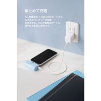 モバイルバッテリー 5000mAh 直挿し Lightning端子一体型 ブルー DE-C58L-5000BU エレコム 1個（直送品）