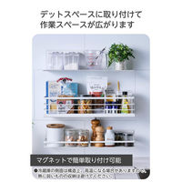 調味料ラック マグネット スパイスラック バスケット型 フック付き 白 KA-KSLBKWH エレコム 1個（直送品）