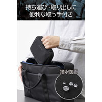 ガジェットポーチ バッグインバッグ 小型 軽量 撥水 小物収納 衝撃吸収 ブラック ZSB-GP01PMBK エレコム 1個（直送品）