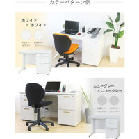 ネットフォース ナッツ 片袖机 2段袖 鍵付 幅1400×奥行700mm LKD-147-AW-NG-NA-2 1台（直送品）