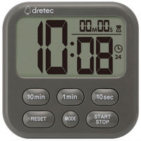 ドリテック キッチンタイマー シャボン6 デュオ 置き型 壁掛け マグネット付き ダークグレー 480025 1個（直送品）