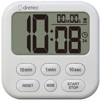 ドリテック キッチンタイマー シャボン6 デュオ 置き型 壁掛け マグネット付き ホワイト 480024 1個（直送品）