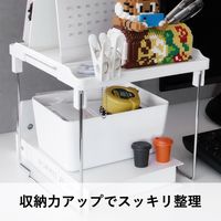 【整理棚】 ユメミグサ 積み重ねラック 四角形 ホワイト(白) HX-03 1個