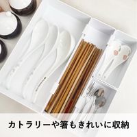 【収納トレー】 ユメミグサ 積み重ねできる仕切りトレー ホワイト(白) S HS-01 1個