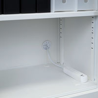 YAMAZEN スチール収納 書庫 両開き 5段 幅800×奥行400×高さ1790mm ホワイト 1台（取寄品）