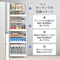 【軒先渡し】萩原 隙間収納ワゴン 幅120×奥行580×高さ1810mm RCC-1535WH 1台（直送品）