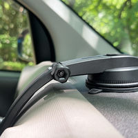 車載ホルダー ダッシュボード用 真空吸着＆粘着固定 ロングアーム Aタイプ ブラック 片手でラクラク操作（直送品）