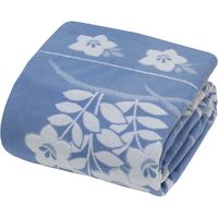 ファミリー・ライフ 今治産 パイル地ジャカードボリュームタオルケット(桔梗柄) 2色組 ピンク・ブルー シングル a24880（直送品）