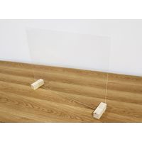 友澤木工 飛沫防止パーテーション L 幅607×奥行110×高さ470mm クリア(透明) 1台（直送品）