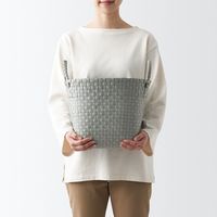 無印良品 再生ポリプロピレン入り 梱包用バンド 手編みバスケット 中 グレー 約直径３３×高さ２５ｃｍ 良品計画