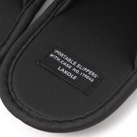 TRAVEL フラット携帯スリッパ L(25～27cm) ブラック LAKOLE/ラコレ