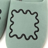 FLOWER刺繍スリッパ グリーン LAKOLE/ラコレ