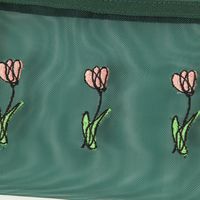 FLOWERメッシュポーチ グリーン LAKOLE/ラコレ
