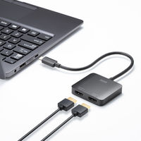 サンワサプライ USB Type CーHDMI変換アダプタ(2ポート/4K対応) AD-ALCMST2HD2 1個（直送品）