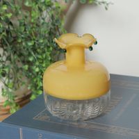 フラワーベース　カラーガラスベース イエロー studio CLIP