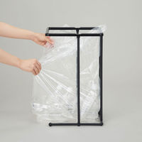 新輝合成 ゴミ箱 45L 袋を交換しやすいポリ袋ホルダー ブラック 473257 1個