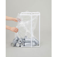 新輝合成 ゴミ箱 45L 袋を交換しやすいポリ袋ホルダー ホワイト 473258 1個