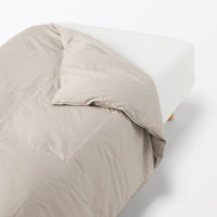 無印良品 カバーがなくても使える 洗える羽毛薄掛ふとん Ｓ １５０×２１０ｃｍ グレーベージュ 良品計画