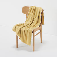 無印良品 綿シンカーパイルひざ掛け ８０×１３０ｃｍ ライトマスタード 良品計画