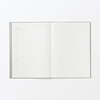 無印良品 月曜始まりマンスリー ウィークリースケジュール帳 ２０２５年１２月始まり Ｂ５ グレー 六輝 祝日 月齢なし 良品計画
