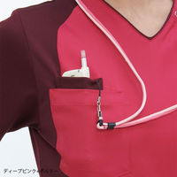 【再検品商品】ナガイレーベン 男女兼用スクラブ スカイブルー+ネイビー S RT-5407 1枚　スクラブ（わけあり品）