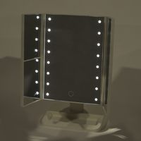 LED三面スタンドミラー アイボリー LAKOLE/ラコレ