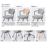 【組立設置込】コクヨ リーテ カジュアルチェアー 背樹脂 4本脚 木脚（ブラウン） K16-R03CZ-BV3E6X1 1脚（直送品）