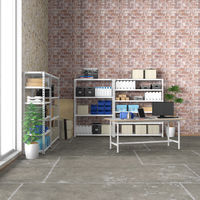 プラス KR軽量ラック（天地6段）幅887×奥行462×高さ1800mm ホワイト 1台（5梱包）スチールラック セット品