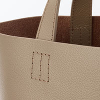 無印良品 ヌメ革 ミニトートバッグ グレイッシュブラウン タテ２２×ヨコ３６×マチ１４ｃｍ 良品計画