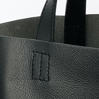 無印良品 ヌメ革 ミニトートバッグ 黒 タテ２２×ヨコ３６×マチ１４ｃｍ 良品計画