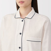 無印良品 レディース 婦人 脇に縫い目のない 二重ガーゼ長袖パジャマ 婦人Ｓ オフ白 良品計画