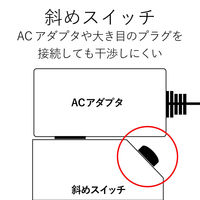 延長コード 電源タップ 2.5m 6個口 個別スイッチ 雷ガード ほこり防止 ブラック T-K6A-2625BK エレコム 1個