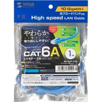 サンワサプライ カテゴリ6Aより線LANケーブル KB-T6AY-01BL 1個