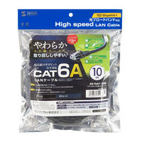 サンワサプライ カテゴリ6Aより線LANケーブル KB-T6AY-10BK 1個