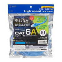 サンワサプライ カテゴリ6Aより線LANケーブル KB-T6AY-10BL 1個（直送品）