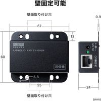 サンワサプライ USB2.0エクステンダー(2ポートハブ付き) USB-EXSET3 1個（直送品）
