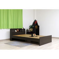 【軒先渡し】友澤木工 機能性畳ベッド 高さ3段階調整 シングル 美草茶 1010×2150×720mm ダークブラウン 1台（直送品）