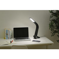 アイリスオーヤマ LEDデスクライトQi充電シリーズ 縦置きタイプ 調光・調色 ブラック LDL-QLDL-B 1台