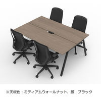 オカムラ VILLAGE VD-A　ワークテーブル　幅1800×奥行1200×高さ720mm　天板ホワイト/脚ブラック 1台（取寄品）