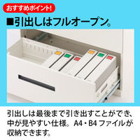 【組立設置込】オカムラ スチール収納VILLAGE ラテラルキャビネット 鍵付 3段 下置き 幅900×奥行450×高さ1100mm ブラック 1台（取寄品）