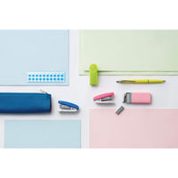 ライオン事務器 楽ホッチ ホッチキス(ステープラ) 15枚とじ S-15 ピンク(桃) 20416 1セット(4台)（直送品）