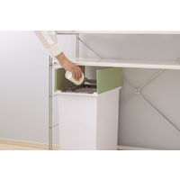 リス 抗菌 棚下で使えるペダルダストボックス45L ニーナカラー グリーン 1個 オリジナル 左右両開き 幅270×奥行425×高さ480mm オリジナル